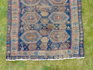 Worn but still beautiful Jaff Kurdish rug from northwest Persia. Good natural colours, condition as shown.                 