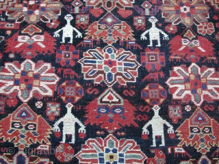 Unusual Qashgai Main Carpet, 19th century, SW Persia. All good colors. 9'0" x 5'4". Please contact us for further information.             