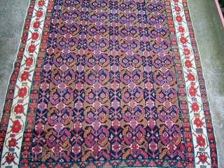 Early Afshar Rug, 1st half 19th century, SW Persia. Handspun cotton and wool wefting. Superb natural colors with varying shades of greens and blues. A few minor restorations done very well. 6'3"  ...