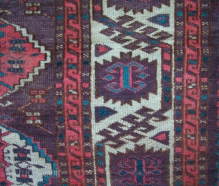 Chodor Main Carpet, Mid 19th century. approx: 6' x 8'. Beautiful aubergine ground. Contact for condition details.                
