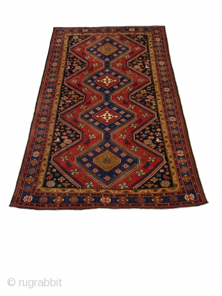 Origin: Yalameh ; Circa: 1970 ; Size: 6'6" x 10'2" ; Construct: Wool on Wool foundation ; (Stock# 35614). 

Rugrabbit note: please remember to post antique pieces only. Thanks!    