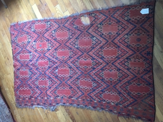 City of Origin: Bashir, Afghaniistan
Material: Wool
Size: 2"10 x 4"9
Circa: 1940
                       