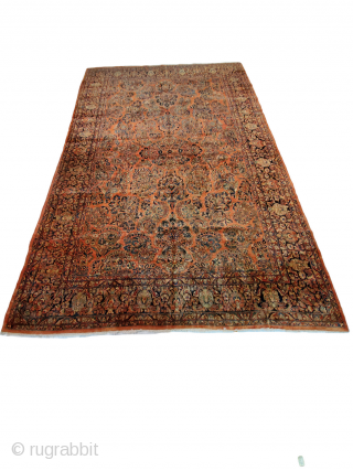 Great Size! Origin: Saruk ; Circa: 1910 ; Size 10'0" x 15'2" . 
The rug has been stripped. Priced to sell, Make this piece yours today!       