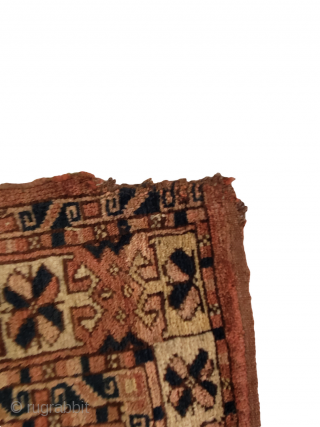 Beautiful Turkeman piece, some damaged areas.

Origin: Turkemen
Size: 1'7" x 3'4"
Circa: 1950
Ref #: 62508                    