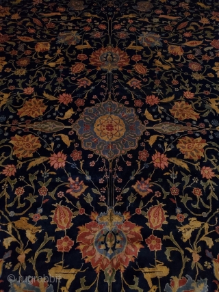 Origin: Indo-Tabriz ; 
Circa: 1910 ; 
Size: 12'4" x 18'1" ;
Stock# - 28687

All pictures are unaltered and unedited to show the rugs true colors as best as possible.     