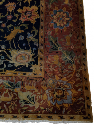 Origin: Indo-Tabriz ; 
Circa: 1910 ; 
Size: 12'4" x 18'1" ;
Stock# - 28687

All pictures are unaltered and unedited to show the rugs true colors as best as possible.     