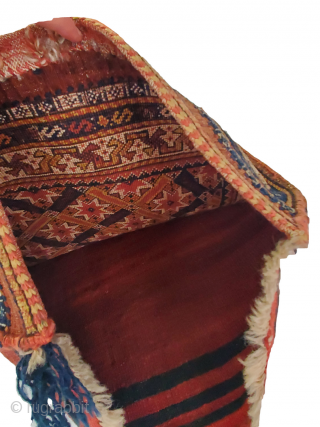 Beautiful handmade bag.

Origin: Afshar
Circa: 1920
Size: 2'0" x 2'0"                         