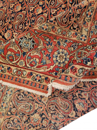 Origin: Dabir-Kashan;
Circa: 1920;
Size: 6'8" x 10'2"

This beautiful rug was hand woven in Kashan-Dabir. The Dabir rugs are known for their fine quality and excellent work. They generally have the all over thin  ...
