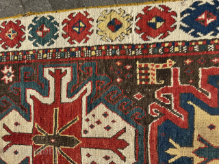 Unusual Caucasian Runner Rug Fragment 19th century, Great early design. Feel free to Email me at jakezacharybrown@outlook.com                