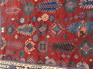 A rare 1850 possibly earlier Shekarlu rug with a vivid red ground, featuring a one of a kind design — a true 19th-century Collectors piece. Contact me by email at: jakezacharybrown@outlook.com

  