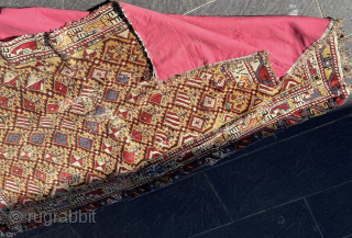 1850 Marasali rug fragment with fine weave, rich natural dyes, and detailed tribal design. A striking example of rare Caucasian craftsmanship. Please email me at: jakezacharybrown@outlook.com       