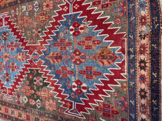 Quirky Antique Karabagh Signed Rug Fragment- 195x145cm - Contact: jakezacharybrown@outlook.com                       