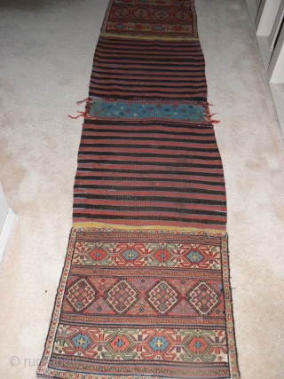 Qarabagh khorjin (254 cm x 62 cm/100” x 24”) complete (although sold to me ‘opened up’ as a runner-sides not attached.) 2nd half 19th century. Truly a masterpiece of design and stunning  ...