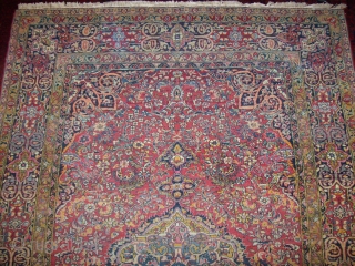 Persian Isfahan "Ahmed" Over 100 years low pile no repair except new fringes almost 4 * 7 ft               