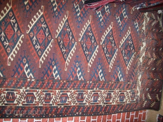 Turkmen Yamud 100 % wool on wool
7 * 10 ft vegetable Dyes Antique
perfect condition low pile collective Art               