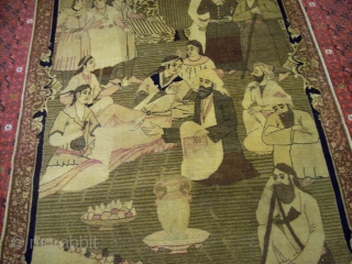 KIRMAN PERSIAN circa 1900 WOOL ON COTTON COLLECTIVE ART VERY LITLE REPAIR GOOD CONDITION
antique washed SIZE:136*203 CM 
               