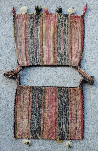 Aymara Alforjas, (carrying bags).  Late Colonial Period, Bolivia.  18th century.  Warp-faced woven bags such as these were  worn over the shoulders.  They are always made in pairs,  ...