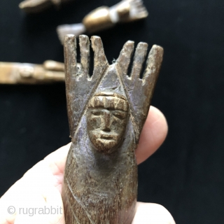 A bird in hand.  Carved wooden Guatemalan slingshot collection.  Carved from hardwood and personalized.  Used for hunting small game, birds and squirrels.  20th century.  Available as a  ...