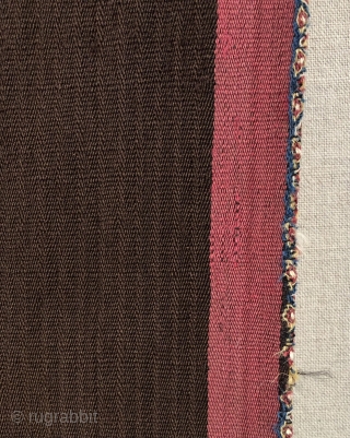 Rarely does one see such sublime and timeless beauty captured in a simple warp faced weaving. The fundamental and timeless design of simple warp striped textiles is epitomized in the pure, minimal  ...