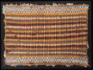 This is possibly a unique textile from the Aymara tradition. Purchased in Bolivia in 1984 and said to be a saddle blanket. It looks like it dates from the first half the  ...