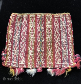 Four 19th century Aymara coca bags.  These bags all have natural dyes and are in excellent condition.  Coca bags were very important within Andean highland cultures going back many centuries.  ...