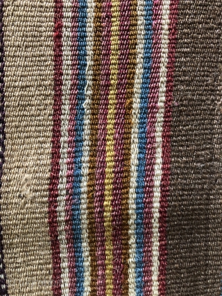 Warp faced stripes of intense color.  Aymara ritual coca cloth (Incuna) .  Middle 19th century.  Size: 24 x 20 inches.  Most coca cloths are larger in size, but  ...