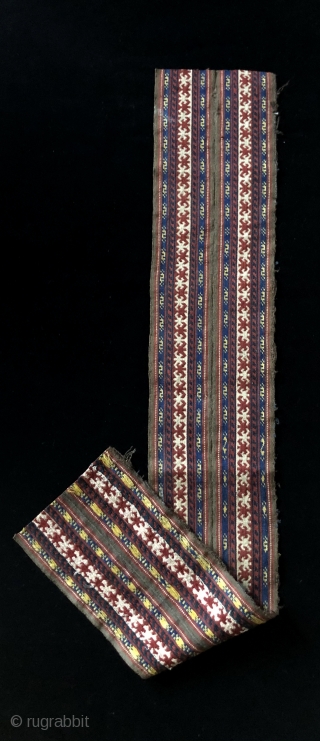 Central Asian warp-faced tentband fragment, 19th century.  This is either a Khirgiz or Uzbek band??  I collected Central Asian flatwoven tentbands when they were unusual.  Such things are not  ...