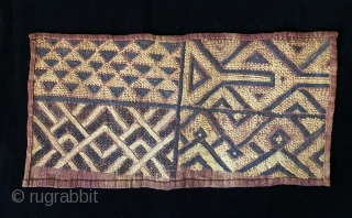 Two African cut pile raffia status cloths.  Complete panels.  Early 20th century.  Authentic, and on the primitive side.            