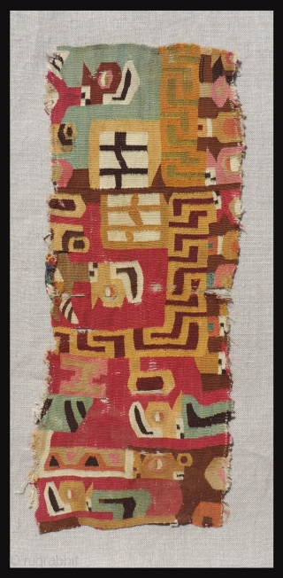 The wonderful graphic quality of this one of a kind Wari tunic fragment speaks for itself, but a careful explanation of its imagery will certainly enhance ones appreciation for this beautiful textile  ...