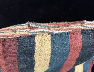 Pure and simple.  Nasca warp faced woven coca bag with bold stripes and great color. A.D. 200 - 600. This bag is large and has great presence, the result of its  ...