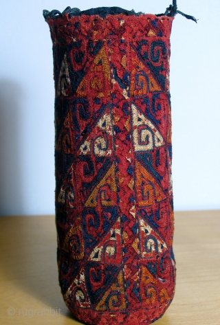 Yomut embroidered pouch, (pen box cover) early 19th century. Worn, but old! This piece has soul.                 