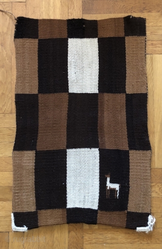 Two beautiful Aymara storage/ transport bags woven with a discontinuous warp faced weave in a checkerboard design.  Very few bags of this type are known and these are as good as  ...