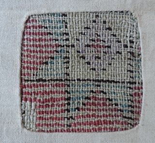 Central Anatolian Yellow Ground Konya Fragment with Memling guls. Fluffy pile, large knots, soft wool circa 1800 or before. Lighter palette than most others of the type. Mounted to linen cloth.   ...