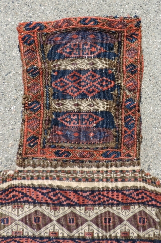 Very good, fine 19th century Baluch salt bag.  With delicate, subtle detail work throughout. All colors excellent. It has a palette that is different from most. There is no fading in  ...