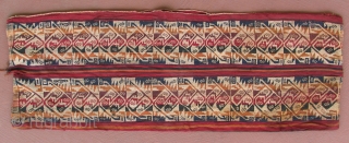 Pre-Columbian belt bag, AD 1100 - AD 1500, 11 x 32 inches, rare type of belt that doubled as a bag with the opening in the top middle.  Rare color and  ...