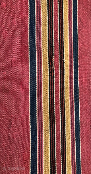 Aymara man's ceremonial poncho (ponchito). Before 1825.   Altiplano region of Bolivia. This is a soulful old piece with deep, rich color. The proportion, scale and colors of the banding are  ...