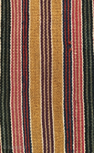 Aymara man's ceremonial poncho (ponchito). Before 1825.   Altiplano region of Bolivia. This is a soulful old piece with deep, rich color. The proportion, scale and colors of the banding are  ...