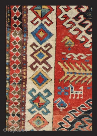 What a border! Early Shahsevan rug almost certainly before 1850.  The images of the back of the rug are not as focused as I had wanted.  Even so, they do  ...
