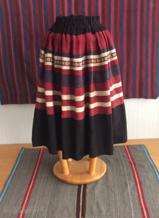 19th century Aymara woman's skirt known as an "urku" in the Aymara language. This pleated skirt form was adopted by the indigenous Aymara from a pleated skirt type worn by Spanish women  ...