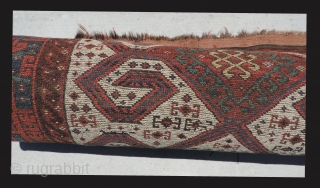 Unique Anatolian white ground pile carpet with an adopted kilim-like design.  It is from the 19th century, possibly made by Turkmen weavers in Eastern Anatolia.  This rug was likely made  ...