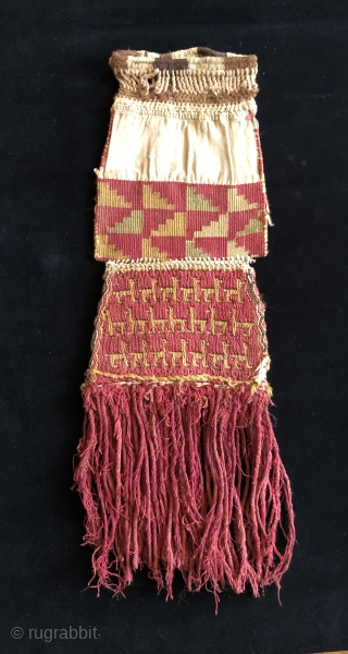 Incan Ceremonial bag. A.D. 1470 - 1532.  See the link below for detailed information on this and related examples  http://www.rugrabbit.com/node/181668           