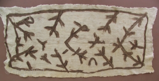 Turkish felt hanging. The way the wispy felted brown wool was applied here gives a brushstroke-like appearance to the pattern and lends a calligraphic quality to this unique object. The imagery resembles  ...