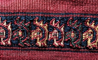 Pre-Columbian coca bag with stylized birds in central band.  A.D. 1000 - A.D.1400.  Complete and in very good condition.  There is a small very well done native repair that  ...