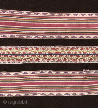 Fragment of a large and important Aymara Poncho from the first part of the 19th century or before. Ponchos such as this example were among the most prestigious weavings made by the  ...