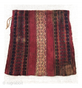 This large coca bag is a superb example of a type identified as belonging to the Maitas-Chiribaya Culture of Northern Chile.  It dates to A.D. 500 - 1000.  It is  ...