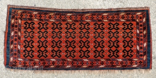 This very unusual 19th century Middle Amu Daria region torba or trapping has a design like that seen in flat woven pieces often attributed to the Ersari. This example may well be  ...