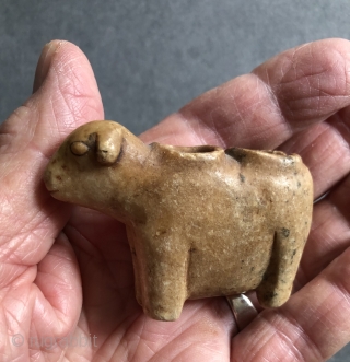 19th century carved alabaster fetishes used in animal increase rites in the Altiplano region of Bolivia and Southern Peru. Stone figures such as these were carved by Callawaya - traditional Aymara healers  ...