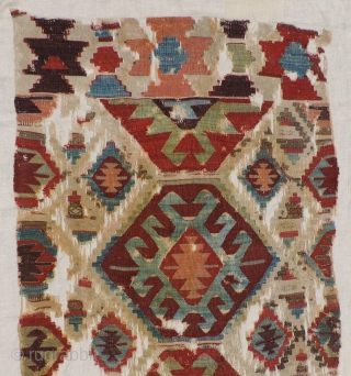 Early Anatolian kilim. This kilim is definitely an 18th century example if not earlier.  Certain colors and weave characteristics indicate this.  The images do not really capture the true colors.  ...