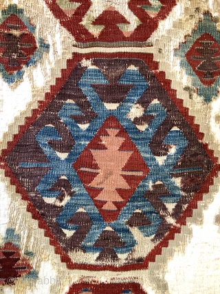 Early Anatolian kilim. This kilim is definitely an 18th century example if not earlier.  Certain colors and weave characteristics indicate this.  The images do not really capture the true colors.  ...