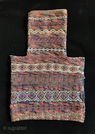 Baluch Salt Bag.  Old, 19th century flatwoven bag. Likely from Afghanistan. This is a very good example, fine and a cut above most others.   There is a subtle design  ...